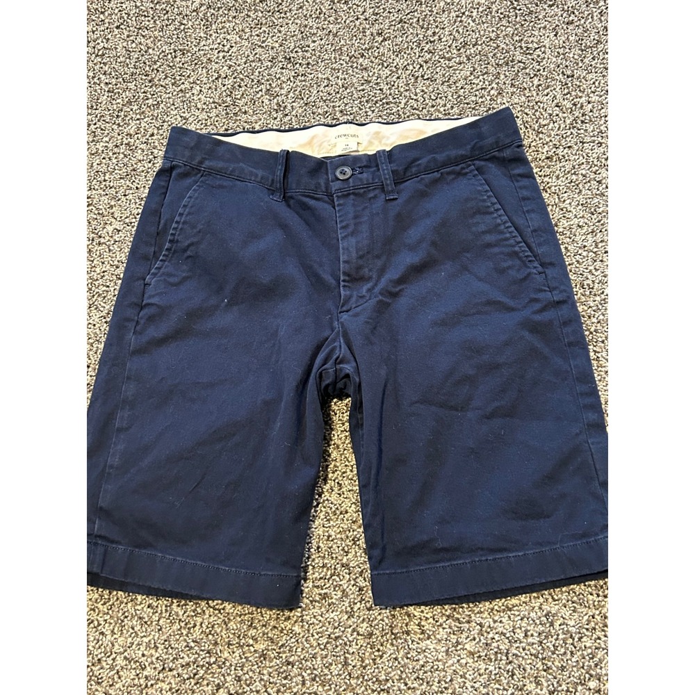 Crewcuts Boys Navy Blue Chino Shorts Size 16 J. Crew Cotton Twill Flat Front